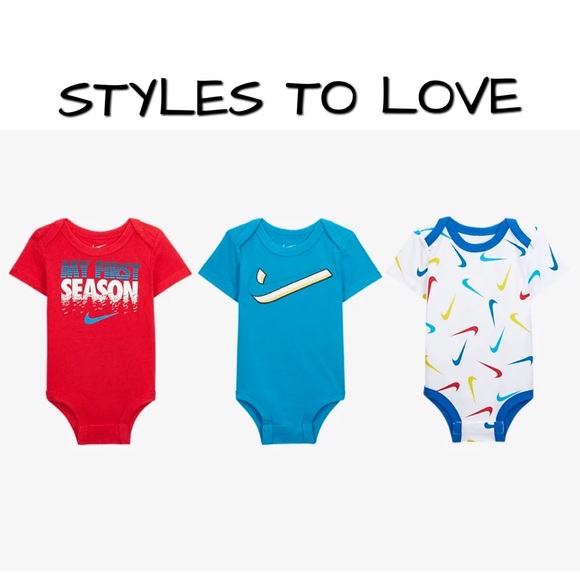 NIKE BABY BODYSUITS SIZE 6 MONTHS - Picture 1 of 1